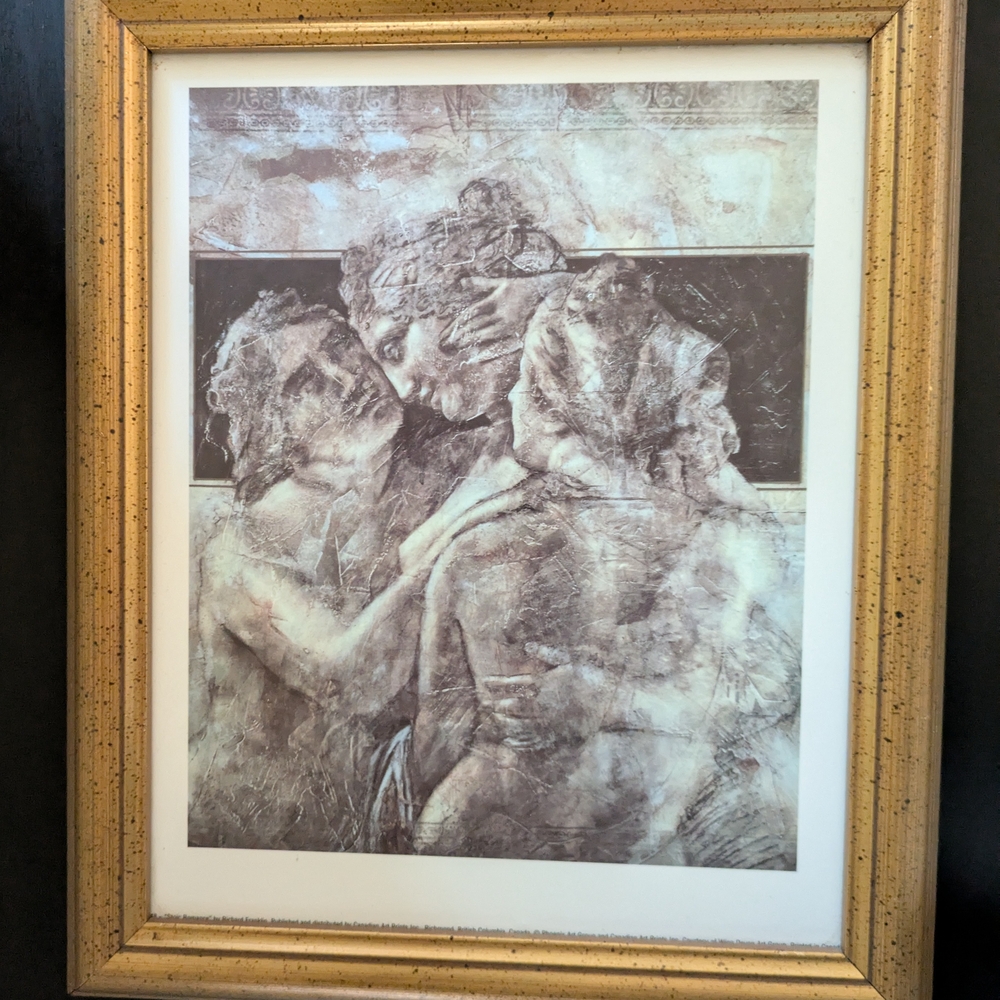 Rare Vintage Framed Art Print: "Stoic Romance III" by Richard Franklin